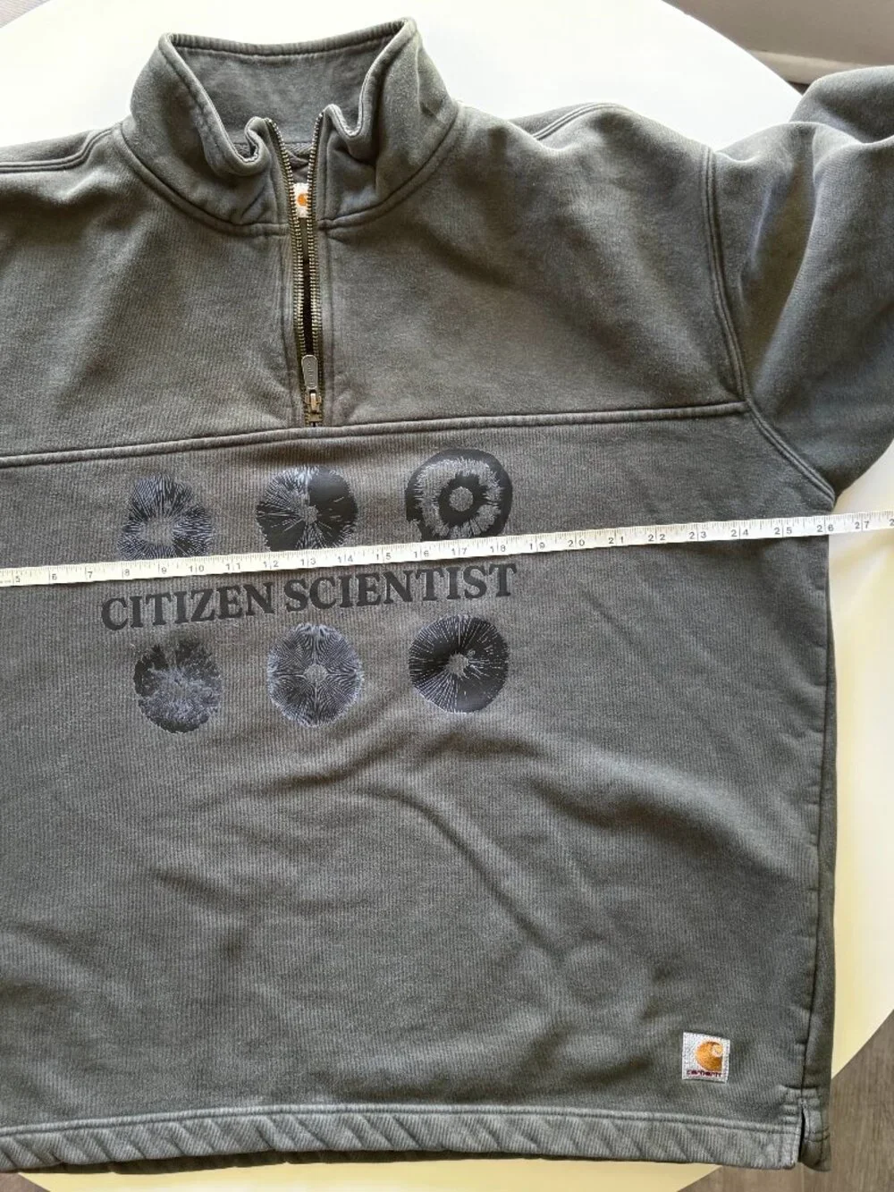 Carhartt Citizen Scientist Graphic Quarter Zip Sweatshirt Large L Green K188